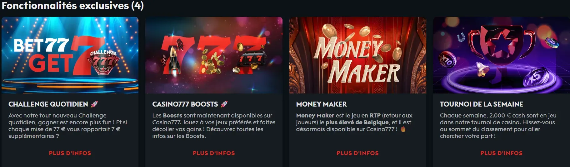 Bet777 Casino bonussen